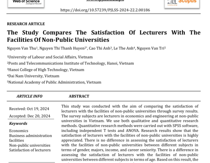 Faculty Research: Lecturer Satisfaction with Facilities at Non-Public Universities